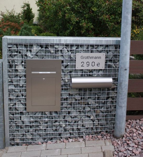Gabionen Briefkastensäule STEELMANUFAKTUR